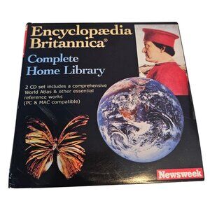 Encyclopaedia Britannica Newsweek Complete Home Library 2 CD Set PC MAC Atlas